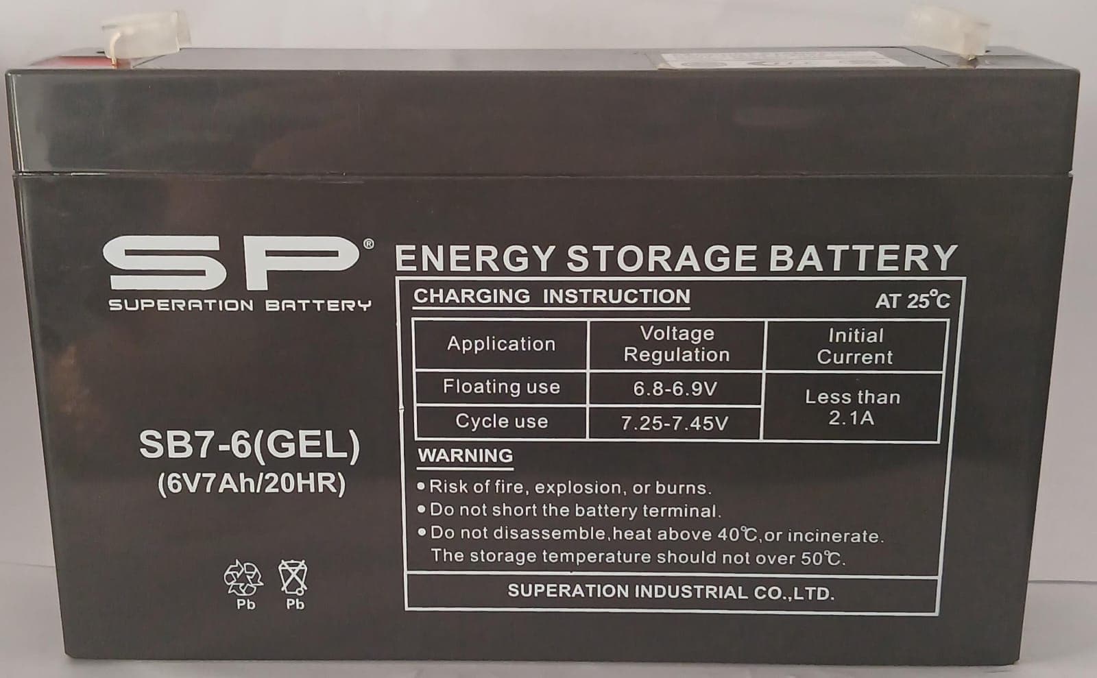 BATTERIE SP 6V 7AH (SB7-6GEL)